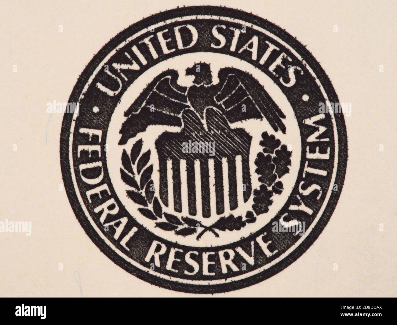 Siegel des Federal Reserve Systems auf dem US-amerikanischen 100-Dollar-Bill extrem Makro, usa Geld Nahaufnahme Stockfoto
