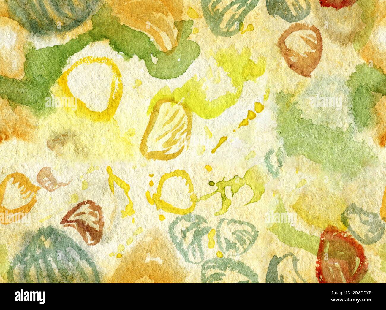 Handgezeichnetes Aquarell Tropische Seashells Nahtloses Muster Stockfoto