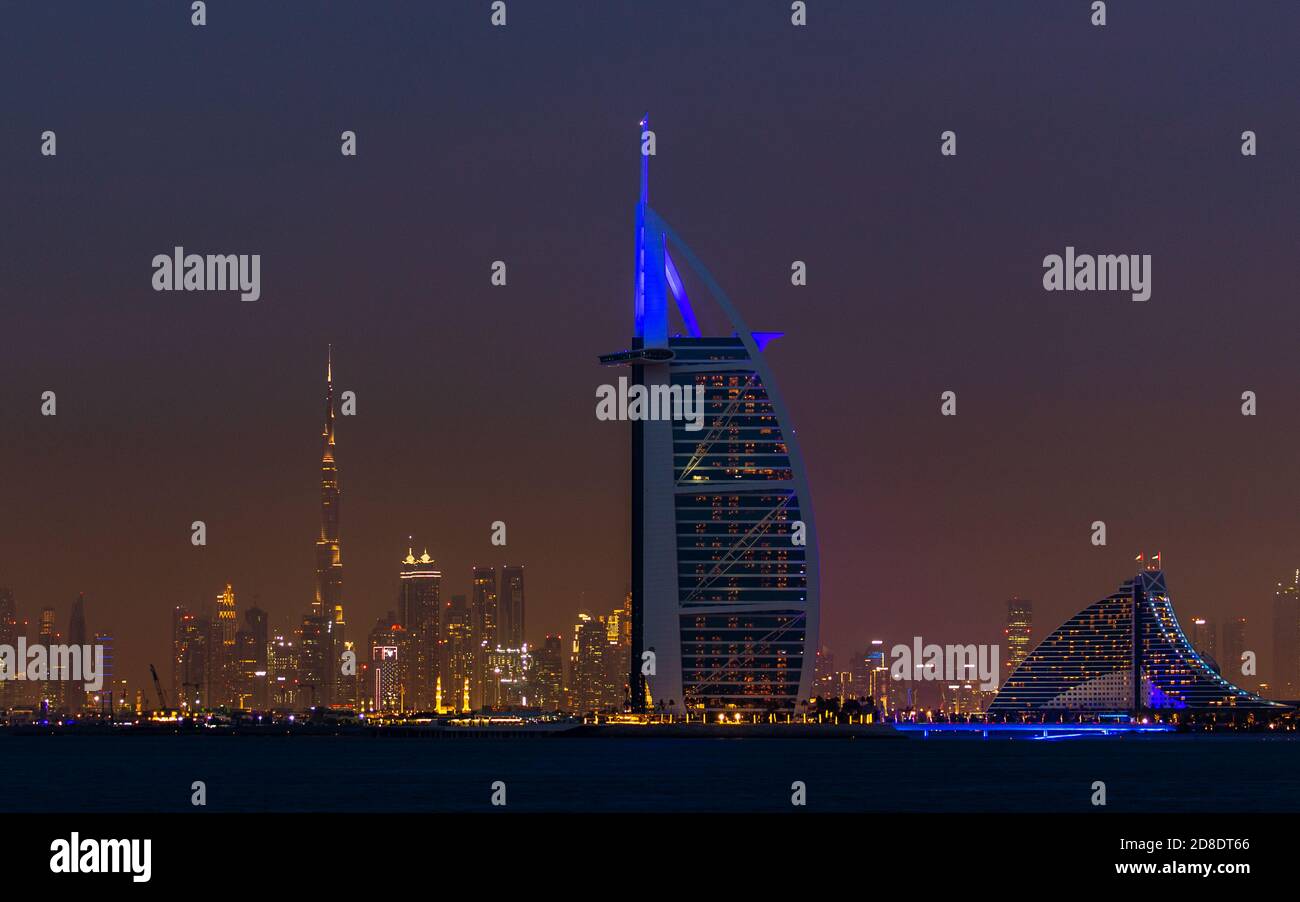Das Burj Al Arab ist ein Luxushotel in Dubai, Vereinigte Arabische Emirate Stockfoto