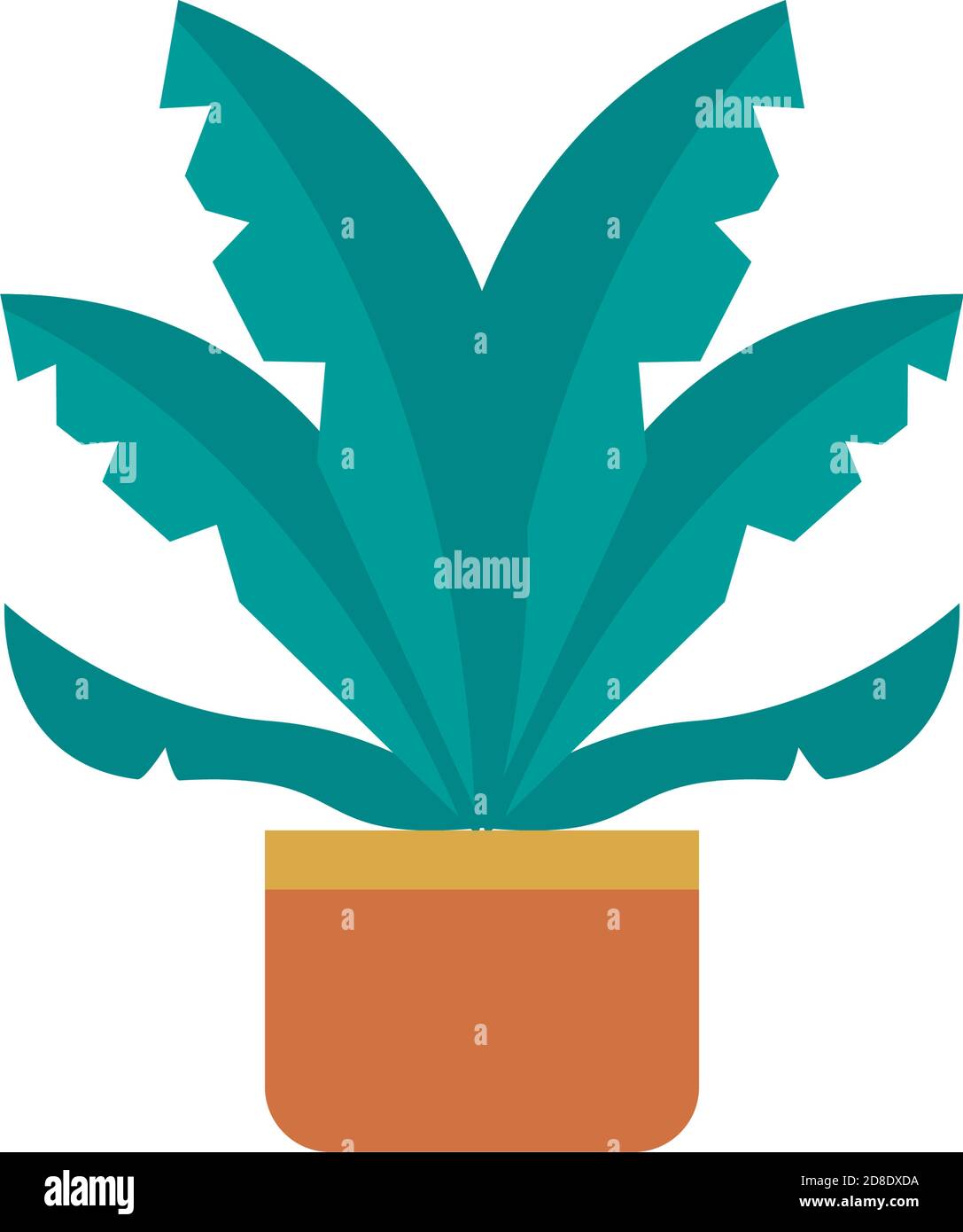 Wachstumspflanze in Keramik Topf flach Stil Symbol Vektor Illustration Design Stock Vektor