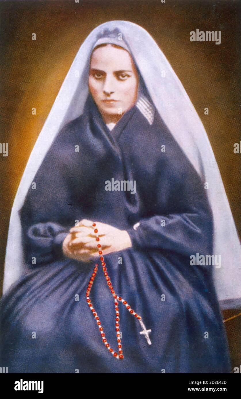 BERNADETTE SOUBIROUS (1844-18979) Französin, die Marienerscheinungen erlebte, die zum Marienheiligtum in Lourdes führten. Stockfoto