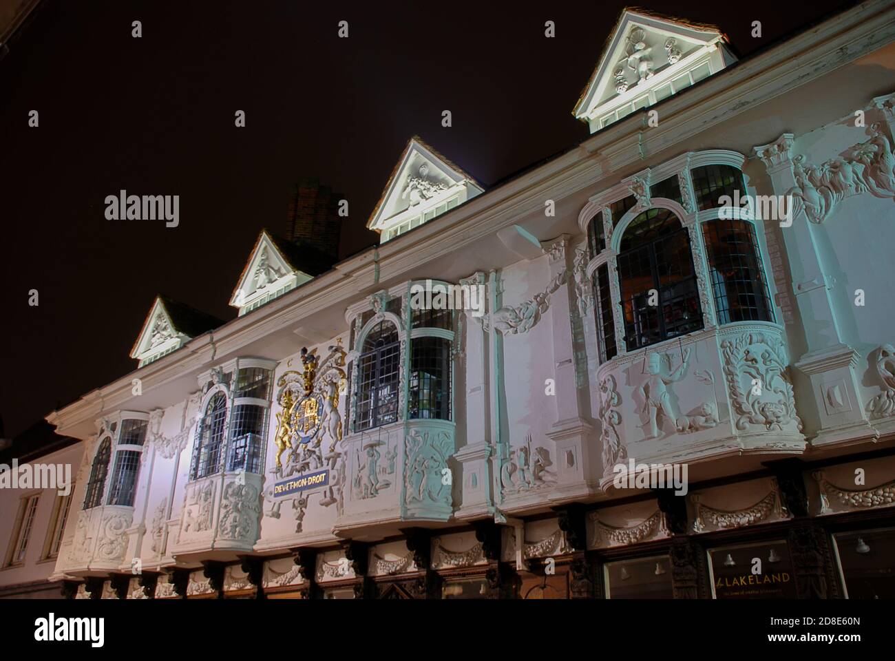 Das Äußere des historischen Ancient House Gebäudes in Ipswich, Großbritannien Stockfoto