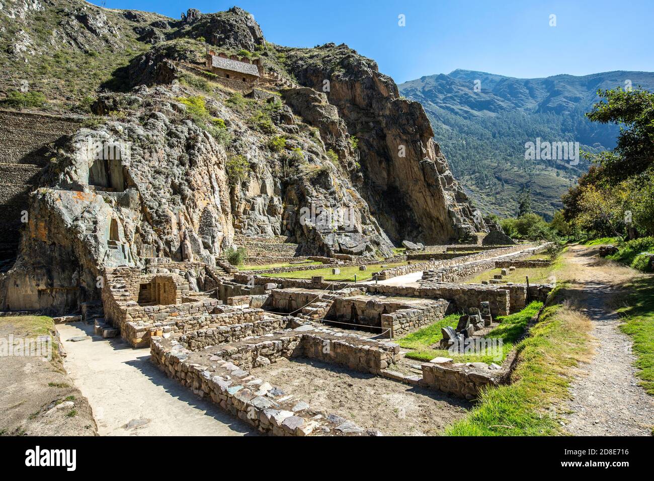 Inka-Ruinen, Ollantaytambo-Ruinen, Ollantaytambo, Cusco, Peru Stockfoto