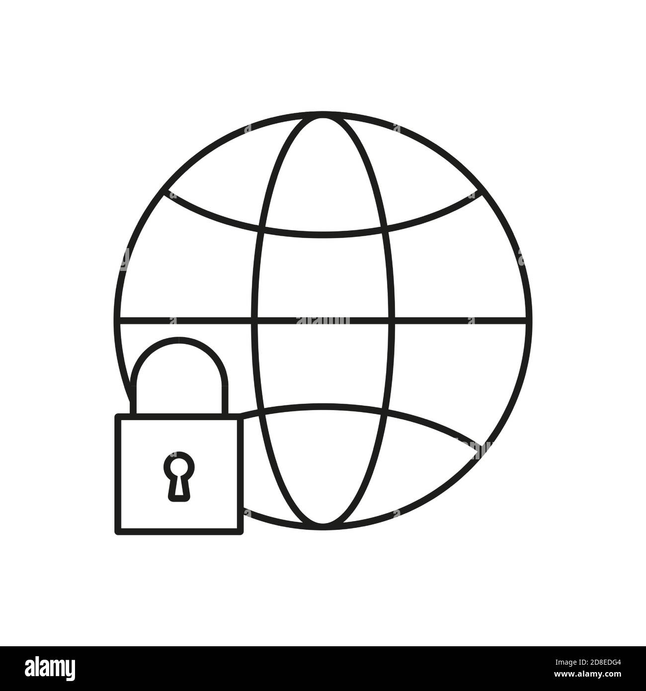 symbol für internetsicherheit Element des Sicherheitssymbols für mobile Konzepte und Web-Apps. Thin-Line-Internet-Sicherheitssymbol kann für Web und mobile verwendet werden Stock Vektor