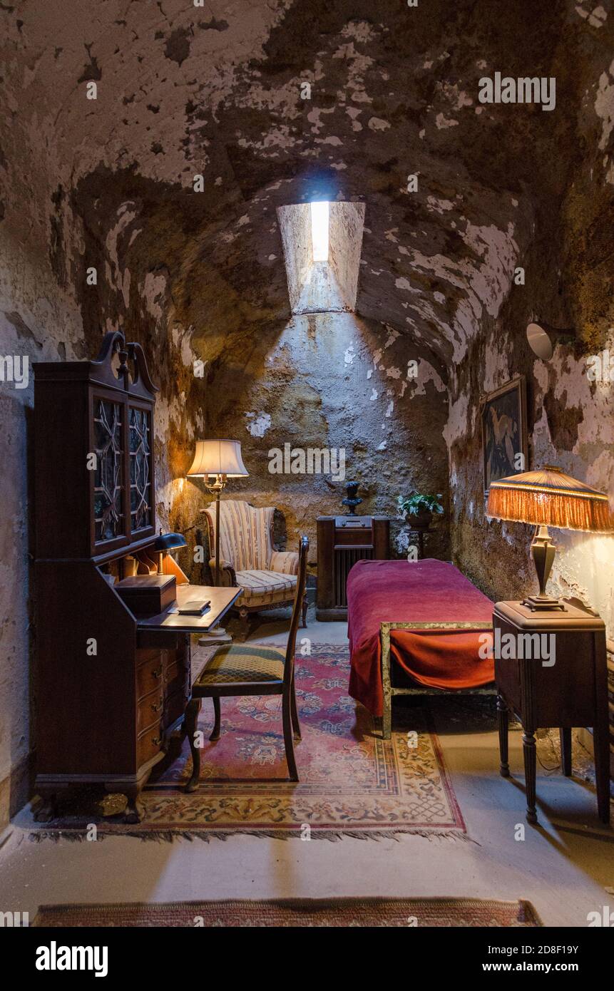 Al Capone's Gefängniszelle im Eastern State Penitentiary in Philadelphia, PA. Foto von Liz Roll Stockfoto