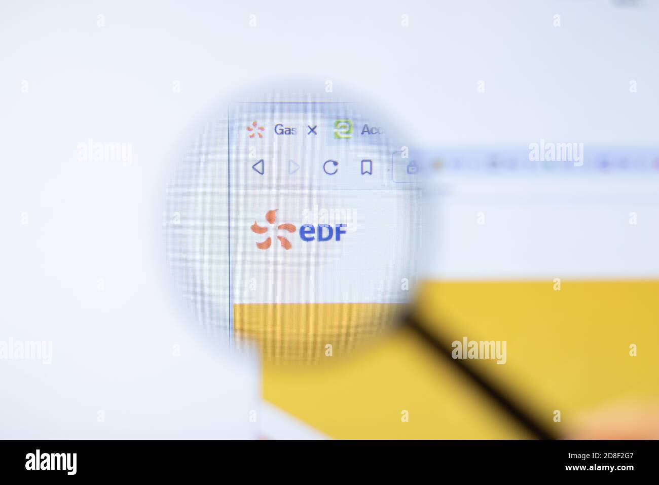 New York, USA - 29. September 2020: EDF Energy edfenergy.com Unternehmenswebsite mit Logo aus der Nähe, illustrative Editorial Stockfoto