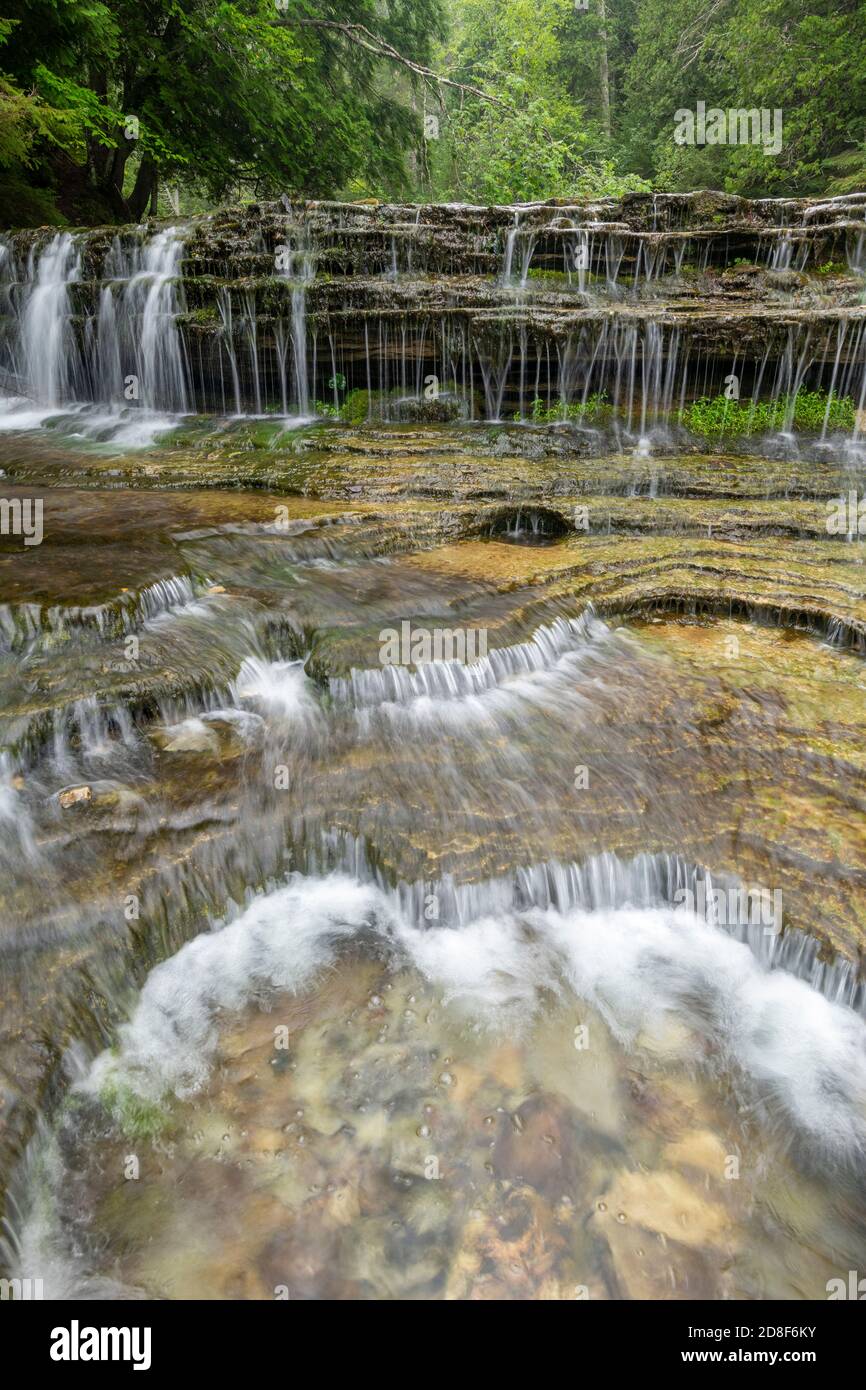 Au Train Falls, Spätsommer, in der Nähe von Munising, Michigan, USA Stockfoto