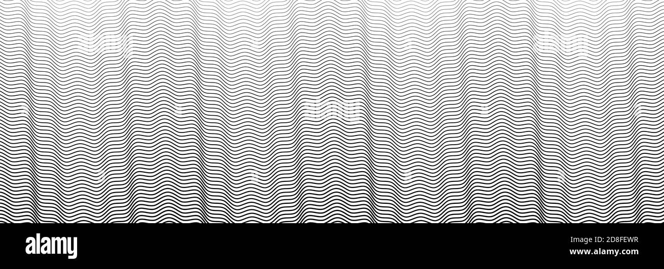 Breites rechteckiges Format gewellt, winken, Zick-Zack, Kreuz und quer Linien Design-Element, Muster-Textur und Hintergrund Stock Vektor