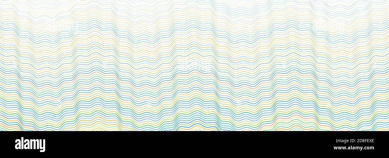 Breites rechteckiges Format gewellt, winken, Zick-Zack, Kreuz und quer Linien Design-Element, Muster-Textur und Hintergrund Stock Vektor