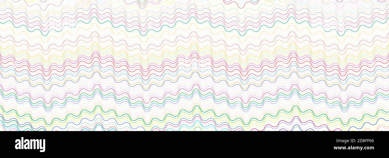 Breites rechteckiges Format gewellt, winken, Zick-Zack, Kreuz und quer Linien Design-Element, Muster-Textur und Hintergrund Stock Vektor