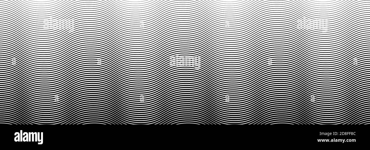 Breites rechteckiges Format gewellt, winken, Zick-Zack, Kreuz und quer Linien Design-Element, Muster-Textur und Hintergrund Stock Vektor