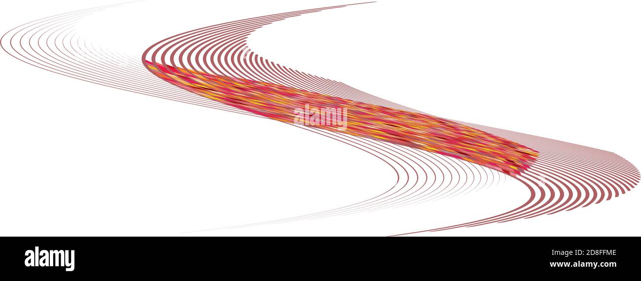 Breites rechteckiges Format gewellt, winken, Zick-Zack, Kreuz und quer Linien Design-Element, Muster-Textur und Hintergrund Stock Vektor