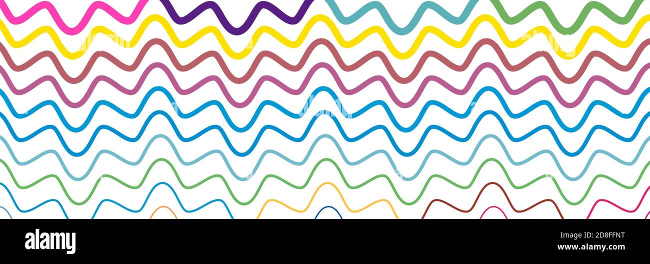 Breites rechteckiges Format gewellt, winken, Zick-Zack, Kreuz und quer Linien Design-Element, Muster-Textur und Hintergrund Stock Vektor