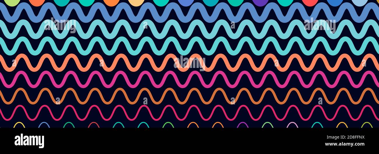 Breites rechteckiges Format gewellt, winken, Zick-Zack, Kreuz und quer Linien Design-Element, Muster-Textur und Hintergrund Stock Vektor