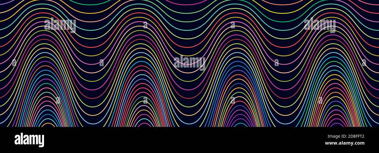 Breites rechteckiges Format gewellt, winken, Zick-Zack, Kreuz und quer Linien Design-Element, Muster-Textur und Hintergrund Stock Vektor