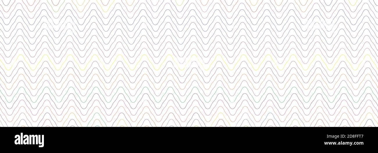 Breites rechteckiges Format gewellt, winken, Zick-Zack, Kreuz und quer Linien Design-Element, Muster-Textur und Hintergrund Stock Vektor