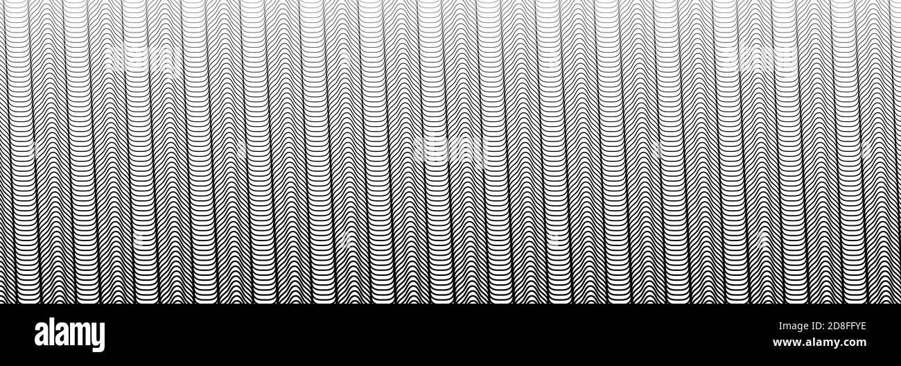 Breites rechteckiges Format gewellt, winken, Zick-Zack, Kreuz und quer Linien Design-Element, Muster-Textur und Hintergrund Stock Vektor