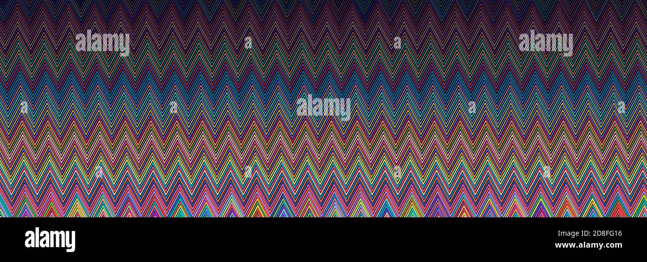 Breites rechteckiges Format gewellt, winken, Zick-Zack, Kreuz und quer Linien Design-Element, Muster-Textur und Hintergrund Stock Vektor
