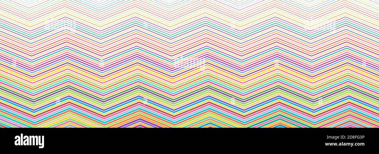 Breites rechteckiges Format gewellt, winken, Zick-Zack, Kreuz und quer Linien Design-Element, Muster-Textur und Hintergrund Stock Vektor
