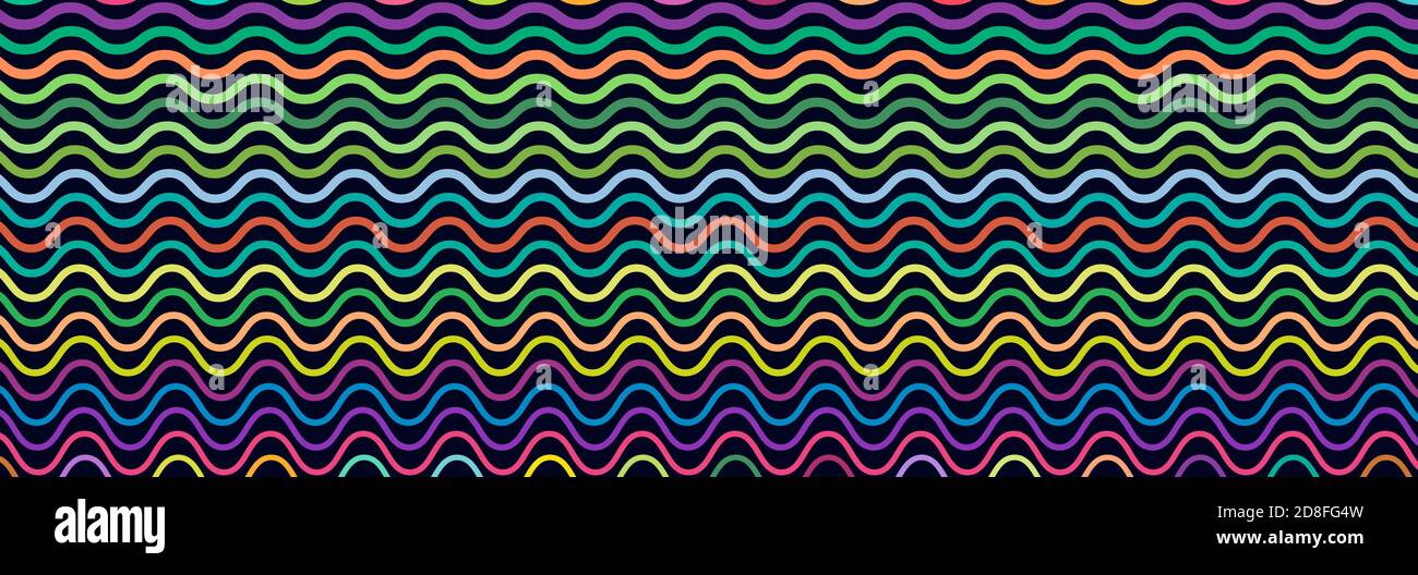 Breites rechteckiges Format gewellt, winken, Zick-Zack, Kreuz und quer Linien Design-Element, Muster-Textur und Hintergrund Stock Vektor
