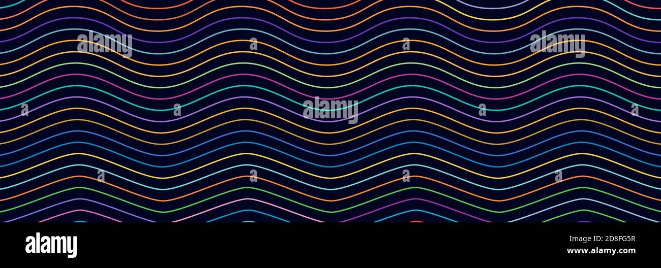 Breites rechteckiges Format gewellt, winken, Zick-Zack, Kreuz und quer Linien Design-Element, Muster-Textur und Hintergrund Stock Vektor