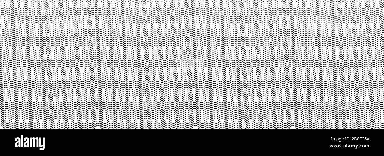 Breites rechteckiges Format gewellt, winken, Zick-Zack, Kreuz und quer Linien Design-Element, Muster-Textur und Hintergrund Stock Vektor