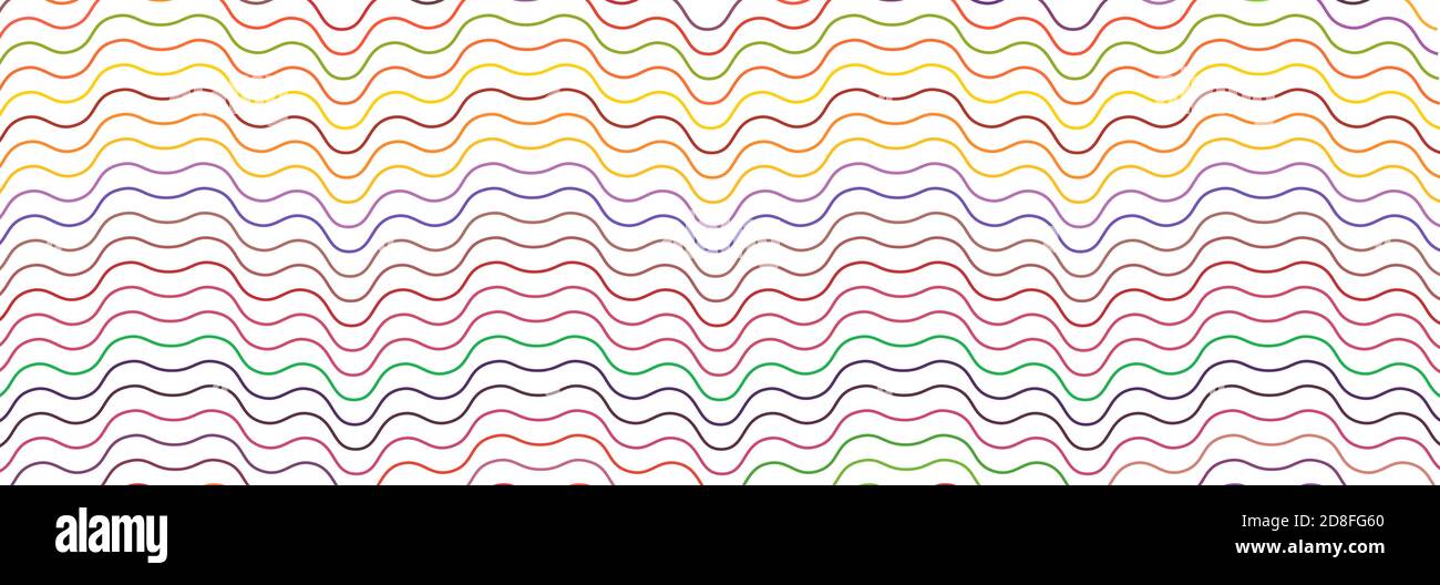 Breites rechteckiges Format gewellt, winken, Zick-Zack, Kreuz und quer Linien Design-Element, Muster-Textur und Hintergrund Stock Vektor