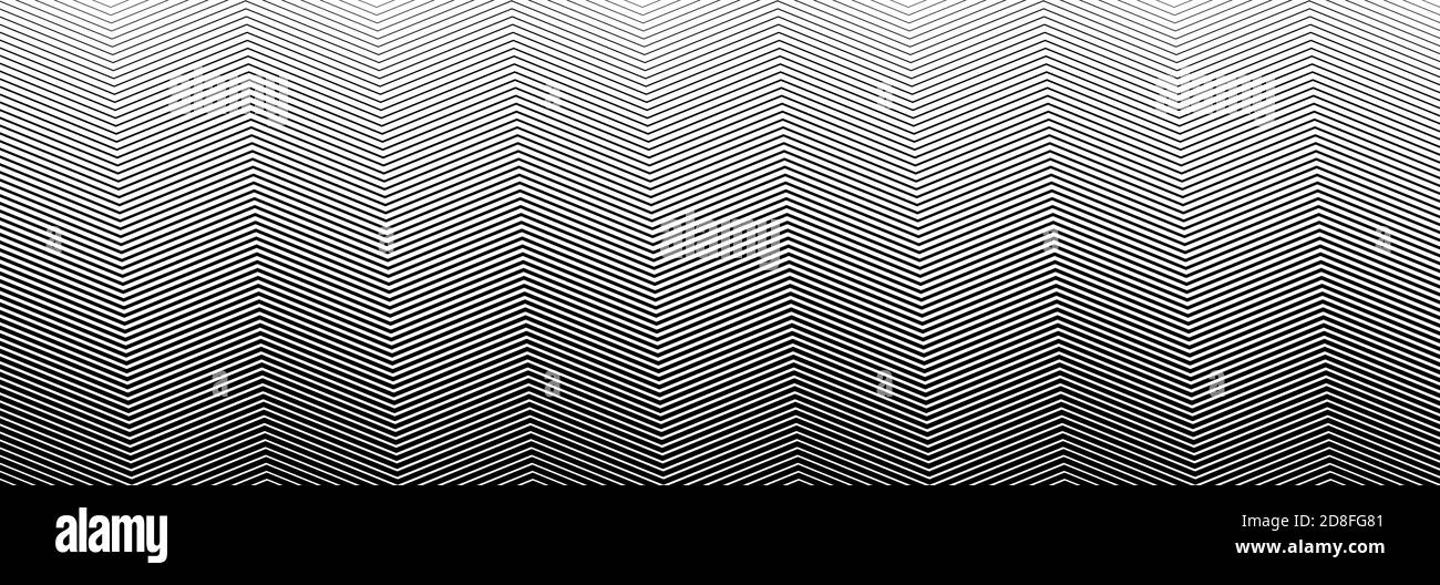 Breites rechteckiges Format gewellt, winken, Zick-Zack, Kreuz und quer Linien Design-Element, Muster-Textur und Hintergrund Stock Vektor