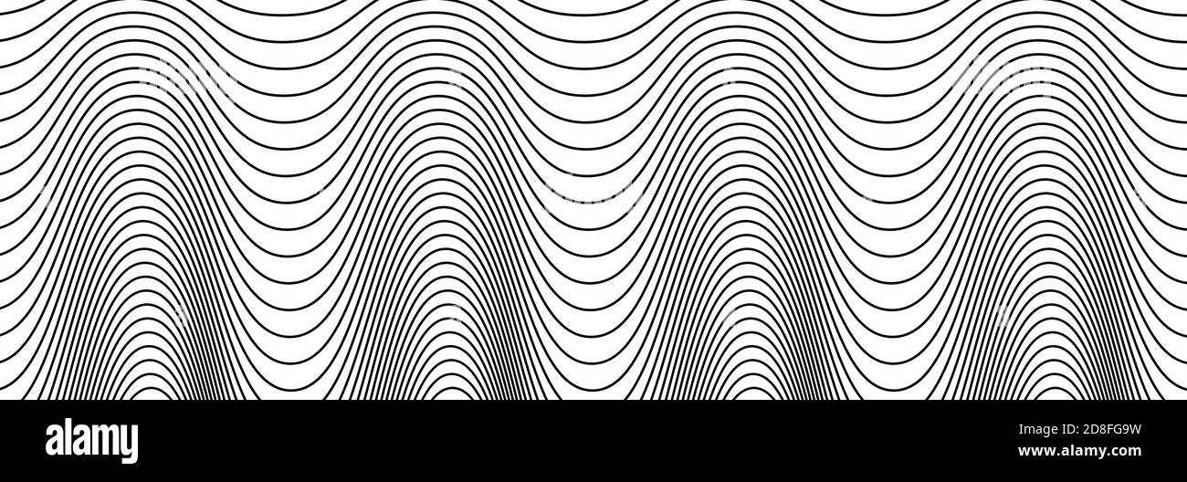 Breites rechteckiges Format gewellt, winken, Zick-Zack, Kreuz und quer Linien Design-Element, Muster-Textur und Hintergrund Stock Vektor