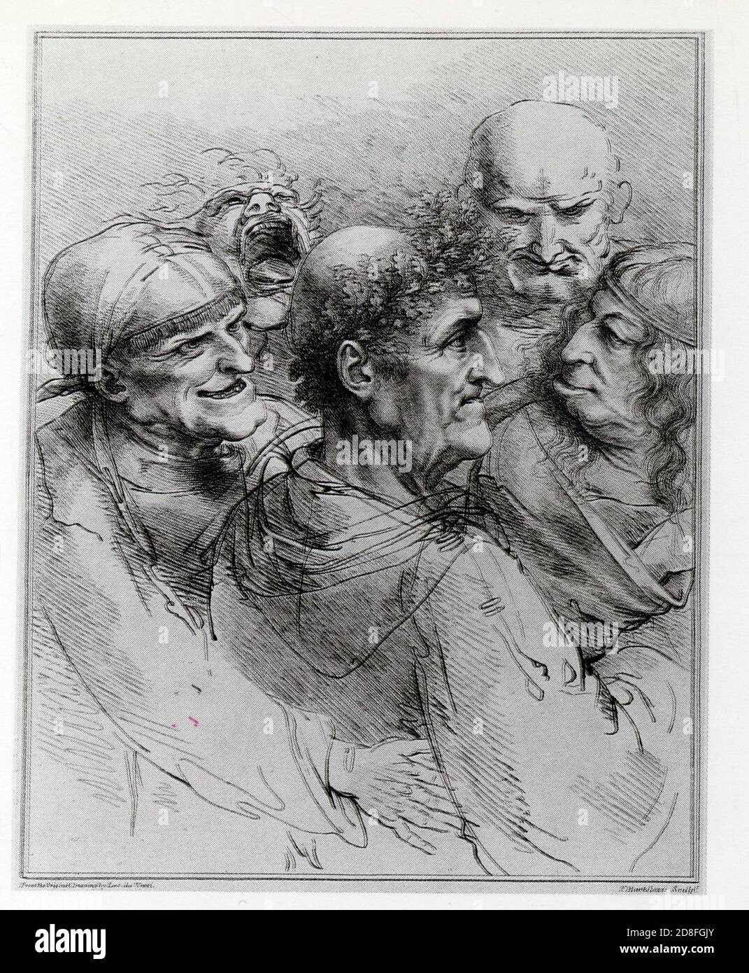 Francesco Bartolozzi, Stich nach Leonardo da Vinci. Stockfoto