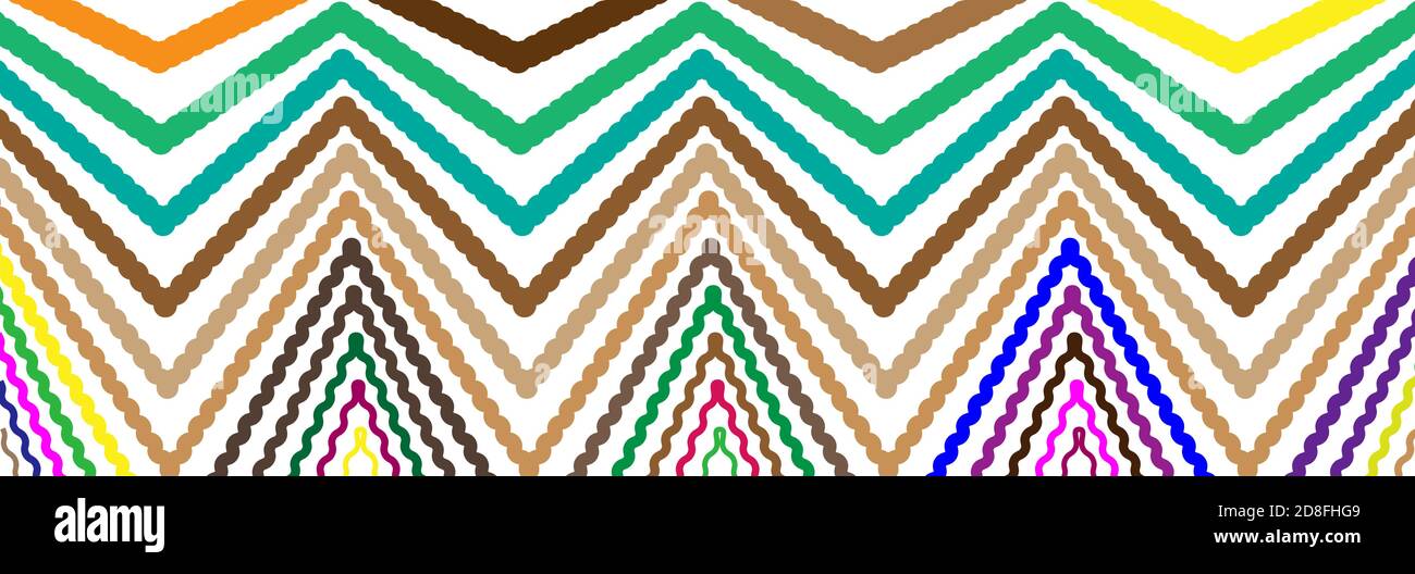 Breites rechteckiges Format gewellt, winken, Zick-Zack, Kreuz und quer Linien Design-Element, Muster-Textur und Hintergrund Stock Vektor