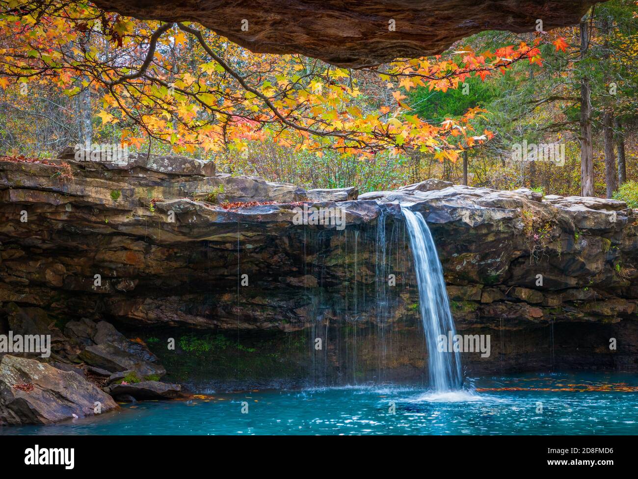 Falling Beauty Waterfall auch als Falling Water Waterfall bekannt ist ein Naturwunder im Ozark National Forest, Arkansas. Stockfoto