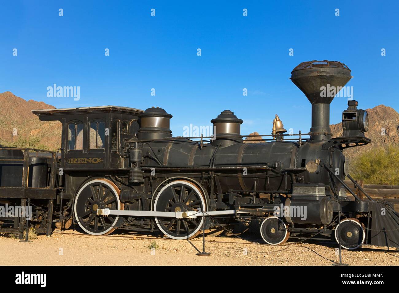 Die Reno-Lokomotive in Old Tucson Studios, Tucson, Arizona, USA Stockfoto