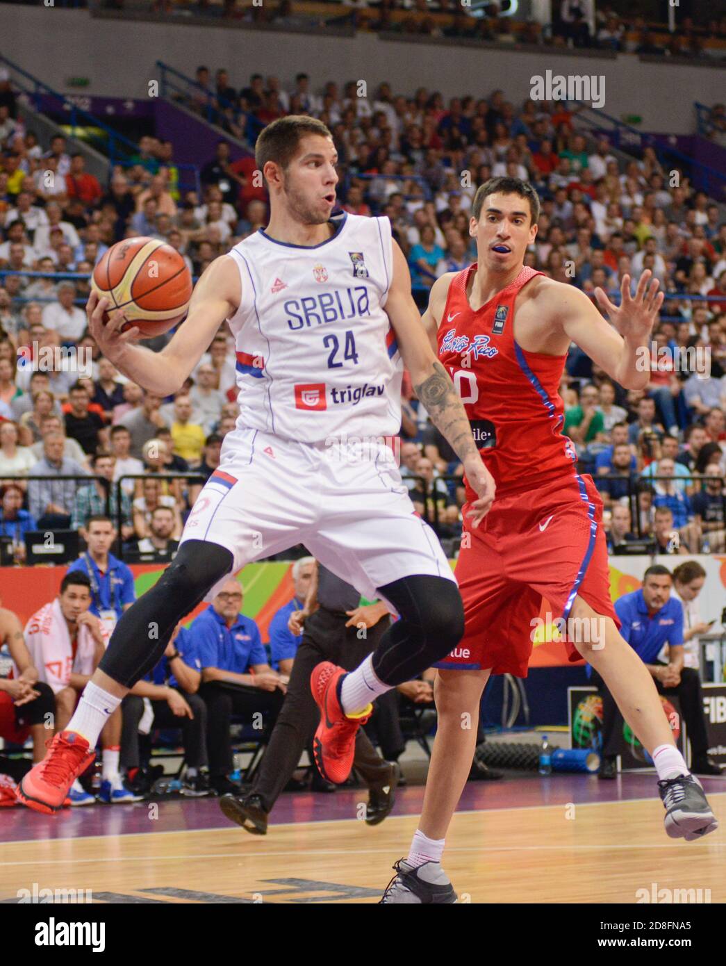 Stefan Jovic. Serbien Basketball Nationalmannschaft. FIBA OQT Tournament, Belgrad 2016 Stockfoto