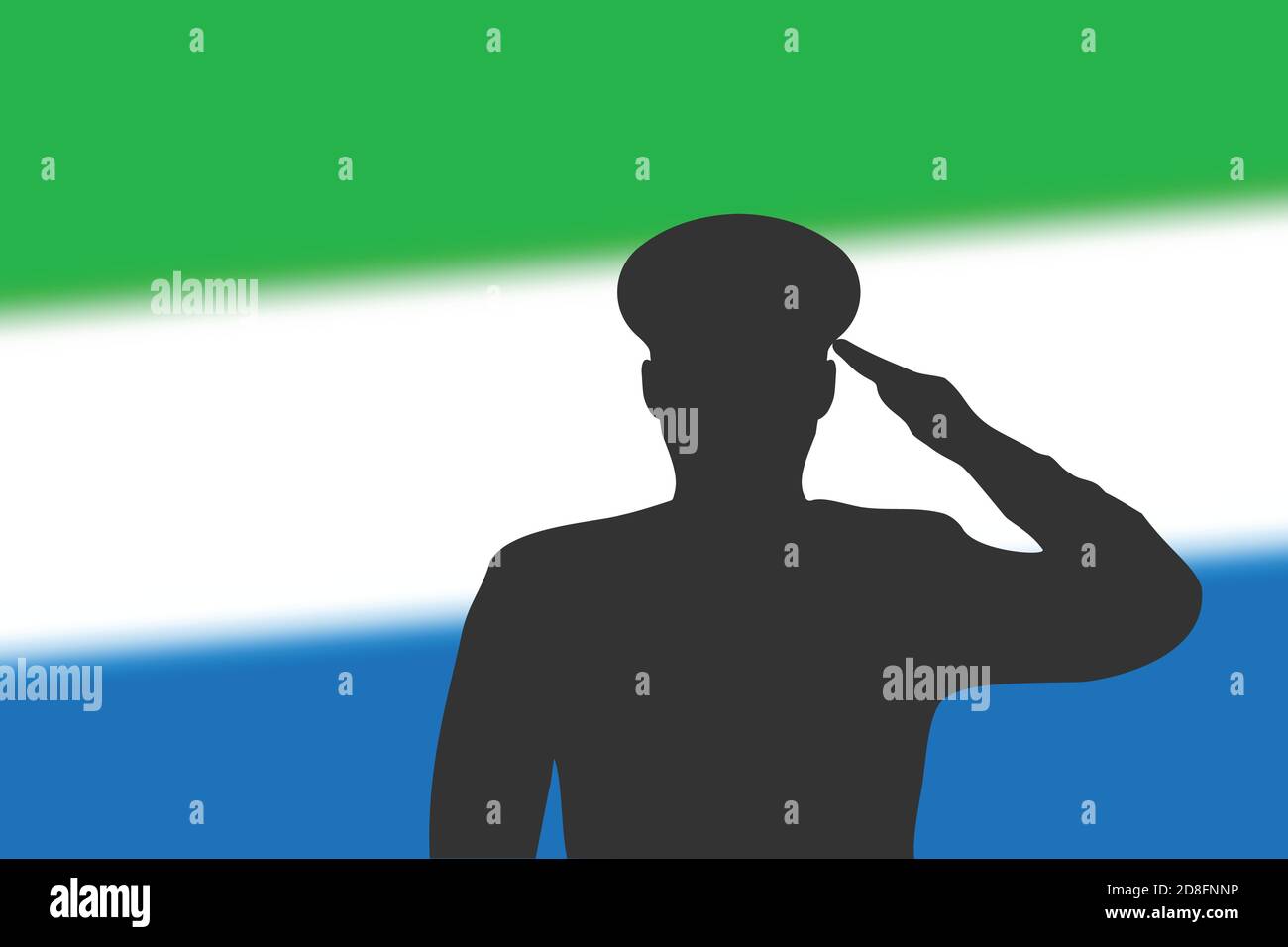 Löt Silhouette auf verwackelte Hintergrund mit Sierra Leone Flagge. Vorlage für Gedenktag Stock Vektor