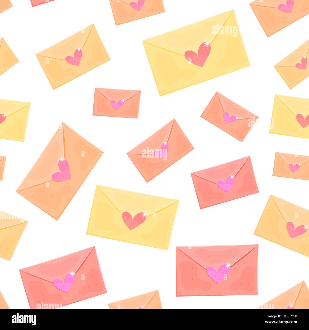 Liebe Buchstaben Konzept Cartoon nahtlose Muster Stock Vektor