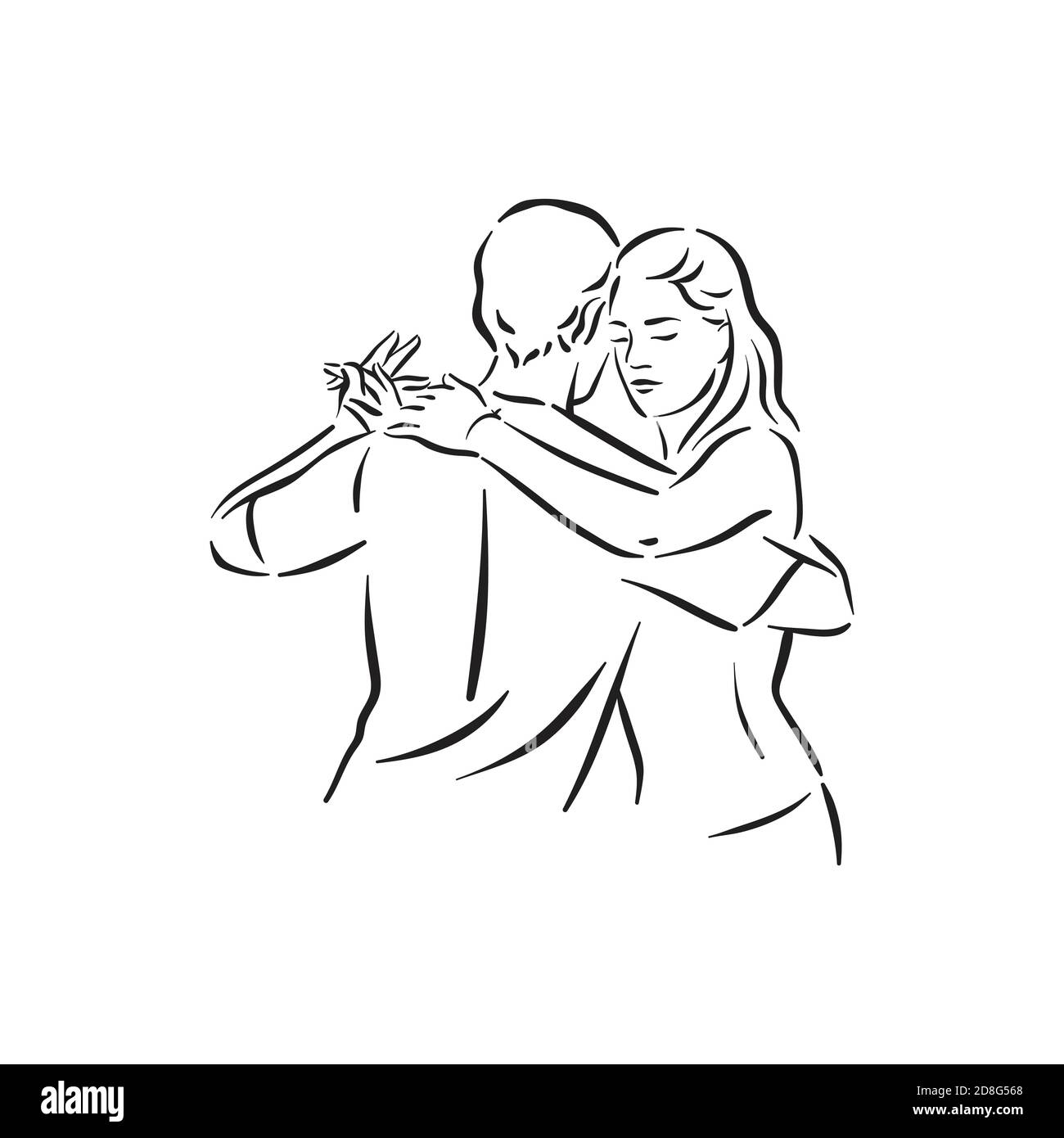 Argentinischer Tango und Salsa Romantik Paar Sozialpaar Tanz Illustration Stock Vektor