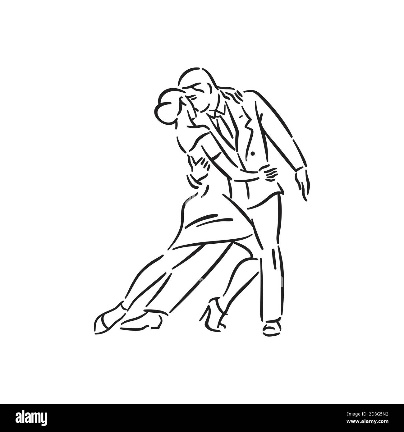 Argentinischer Tango und Salsa Romantik Paar Sozialpaar Tanz Illustration Stock Vektor