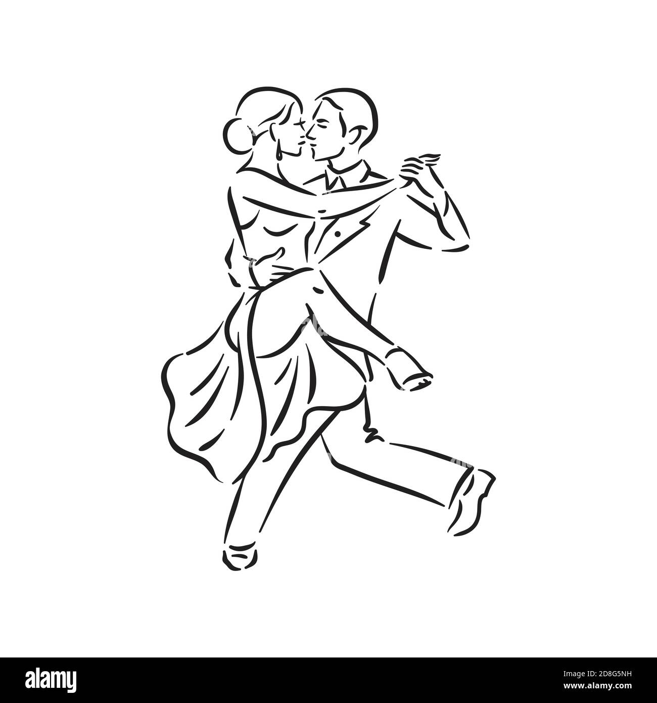 Argentinischer Tango und Salsa Romantik Paar Sozialpaar Tanz Illustration Stock Vektor