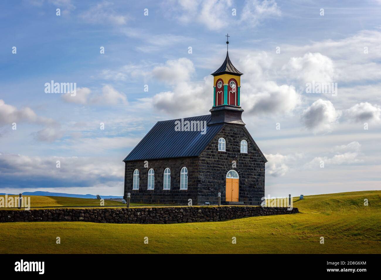 Hvalsneskirkja Kirche in Island Stockfoto