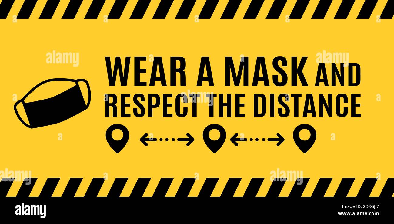Masken erforderlich Schild Horizontale Fensterbeschriftungen für Restaurants und Einzelhandel Symbol Für Business Face Mask Stock Vektor