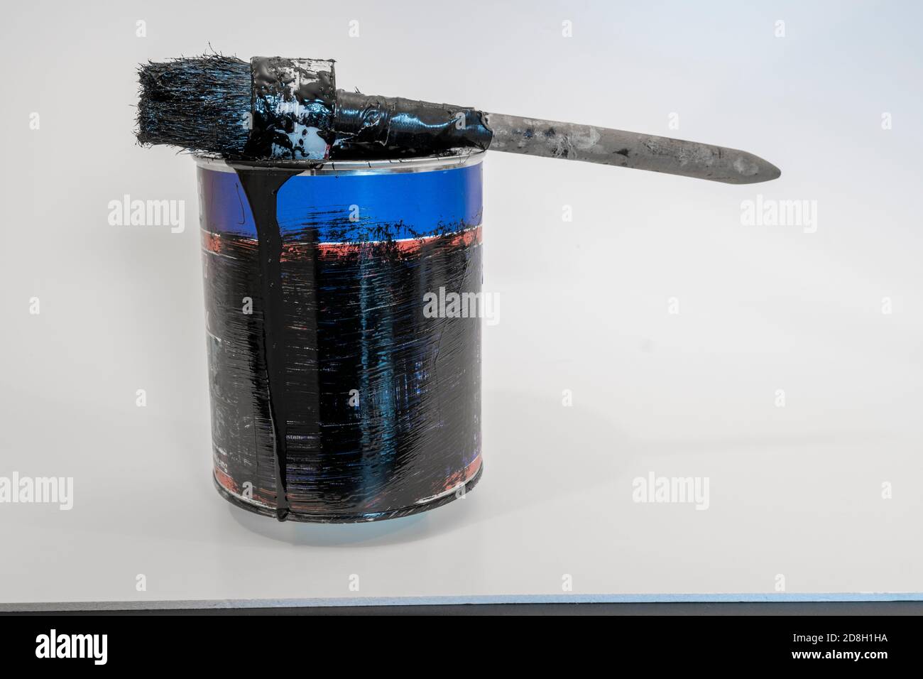 Gebrauchte Farbbrush und alte Bürste Stockfoto