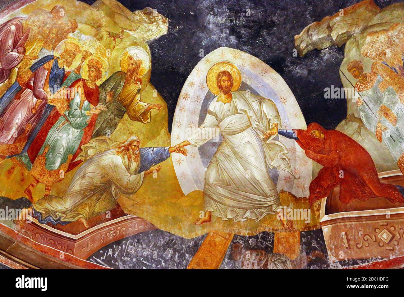 Schönes byzantinisches Fresko von Jesus in Istanbul, Türkei Stockfoto
