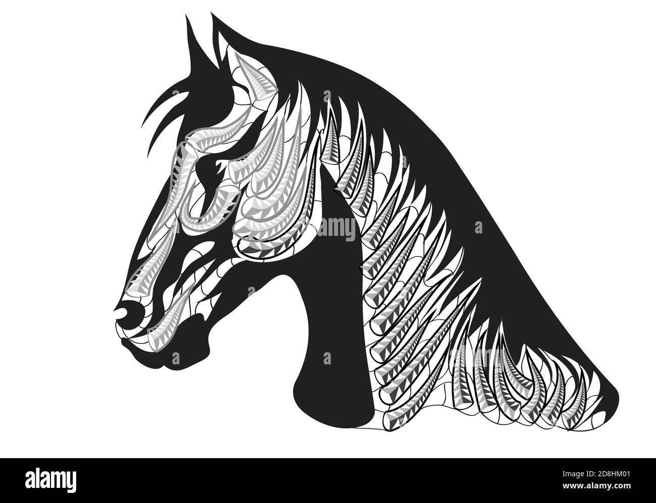 Pferd auf Weiß. vektor abstrakte Illustration Stock Vektor