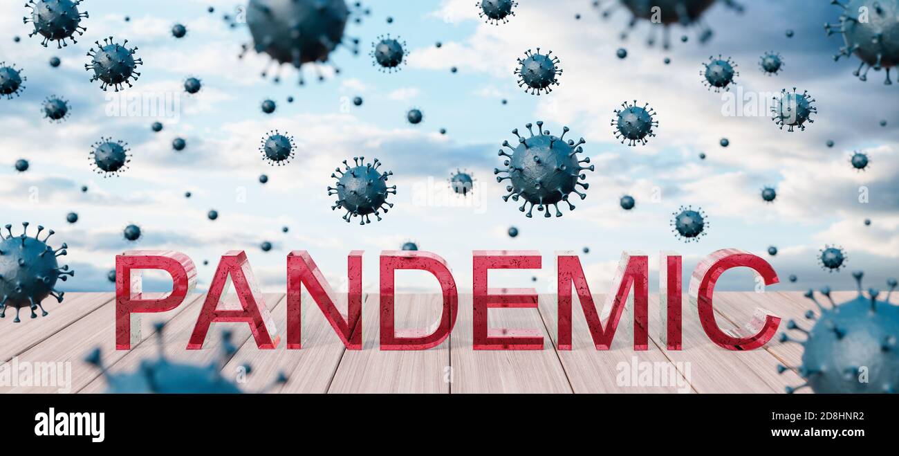 Virus Pandemie globales Ausbreitungskonzept 3d Rendering 3d Illustration Stockfoto