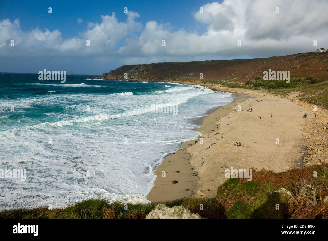 Gwynver Strand Stockfoto