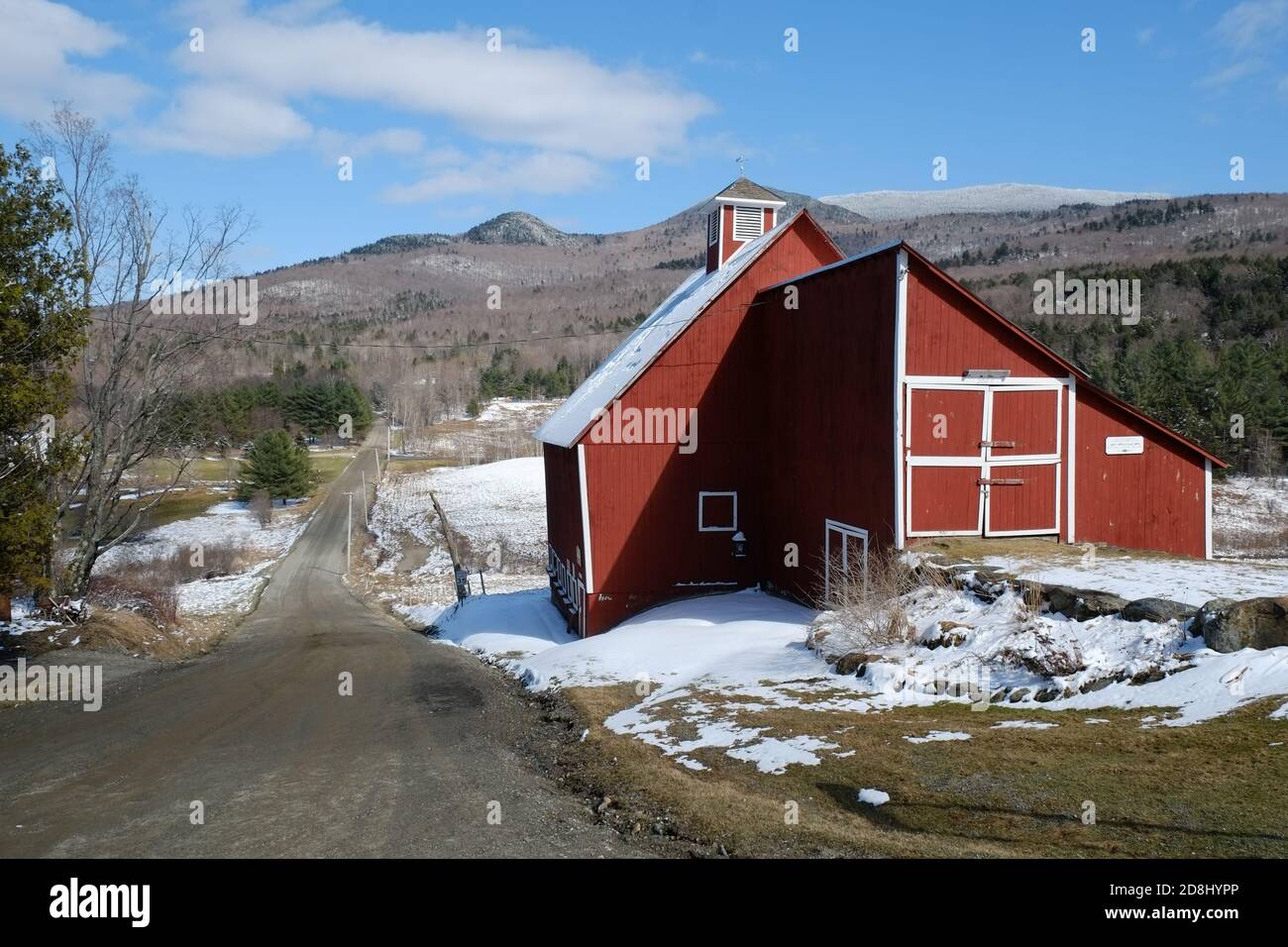 Red Barn, Stowe Hollow, stowe, Vermont, USA. Stockfoto