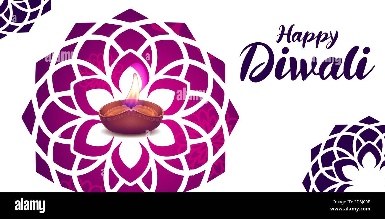 Happy diwali schönes dekoratives Bannerdesign Stock Vektor