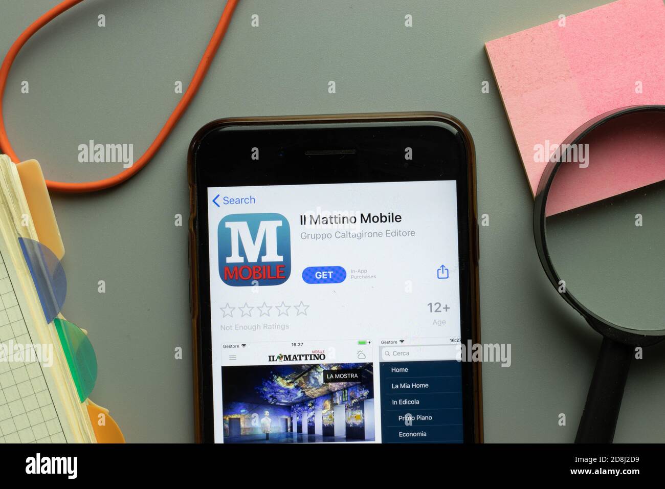 New York, USA - 26. Oktober 2020: Il Mattino Mobile App Logo auf dem Handy-Bildschirm Nahaufnahme, illustrative Editorial Stockfoto