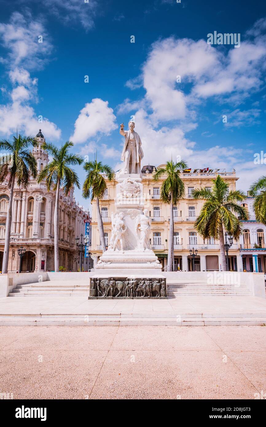 Statue von José Martí, Parque Central. La Habana - La Havanna, Kuba, Lateinamerika und die Karibik Stockfoto